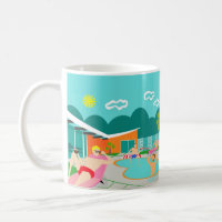 Retro Gay Pool Party Poster Mug