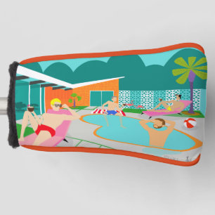 Retro Gay Pool Party Putter Cover