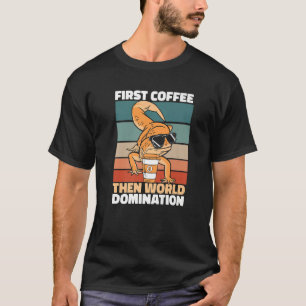 Retro Gecko Coffee Sunglasses Lizard  Reptile Vint T-Shirt