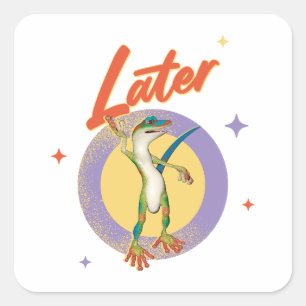 Retro Gecko Later Lazy Day Humour Square Sticker