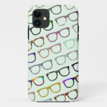 Retro Geek Hipster Glasses Pattern iPhone5 case