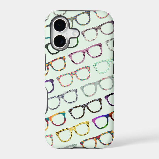 Retro Geek Hipster Glasses Pattern iPhone5 case (Back)