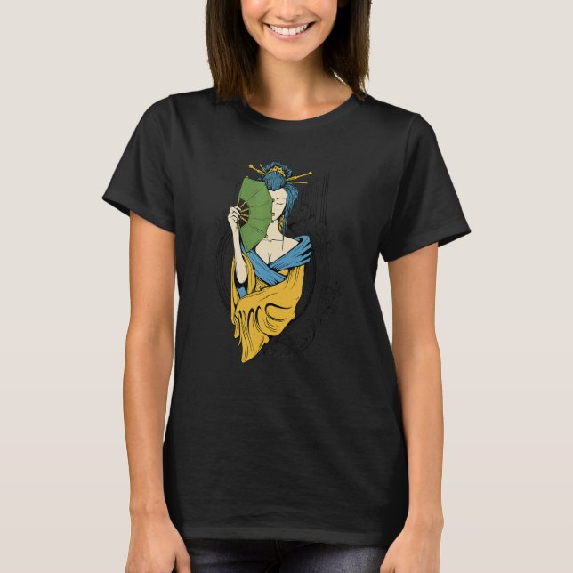 Retro Geisha Girl  Oriental Princess Performing A  T-Shirt (Front)