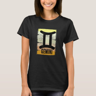 Retro Gemini Symbol Birthday Zodiac Constellation  T-Shirt