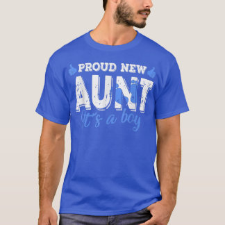 Retro Gender Reveal Proud New Aunt It's A Boy  T-Shirt