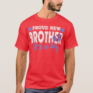Retro Gender Reveal Proud New Brother It's A Boy T-Shirt