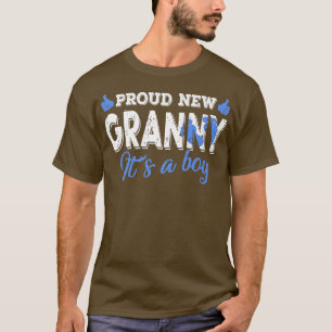Retro Gender Reveal Proud New Granny It's A Boy  T-Shirt