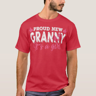 Retro Gender Reveal Proud New Granny It's A Girl T-Shirt