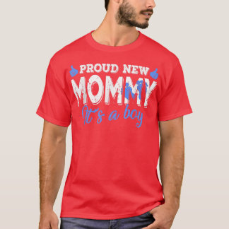 Retro Gender Reveal Proud New Mommy It's A Boy  T-Shirt