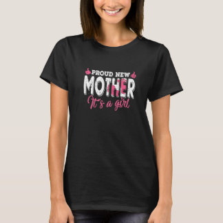 Retro Gender Reveal Proud New Mother It's A Girl T-Shirt