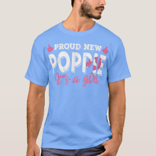 Retro Gender Reveal Proud New Poppie It's A Girl T-Shirt