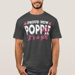 Retro Gender Reveal Proud New Poppie It's A Girl T-Shirt