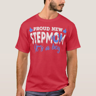 Retro Gender Reveal Proud New Stepmom It's A Boy T-Shirt