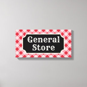 Retro General Store Sign Canvas