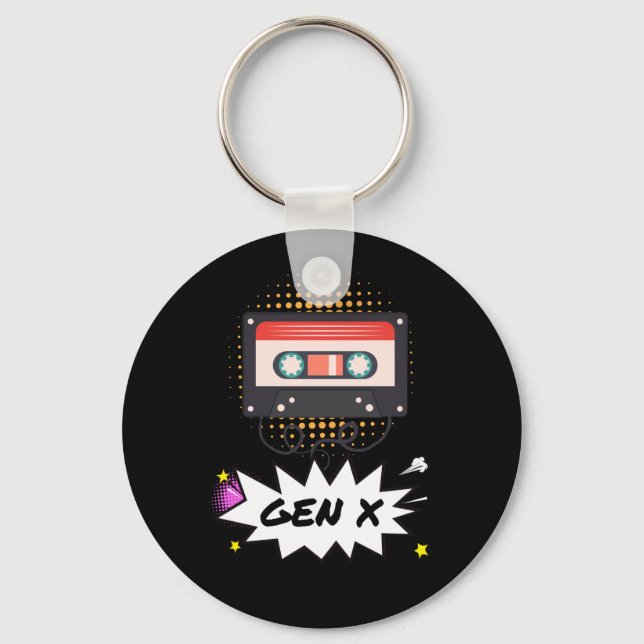 Retro Generation X cassette 90s Key Ring (Front)