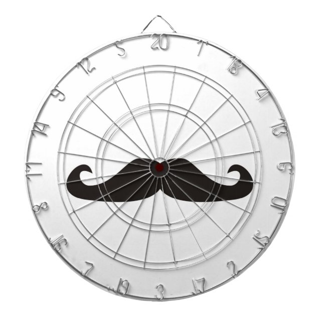 Retro gentelman moustaches dart board (Front)