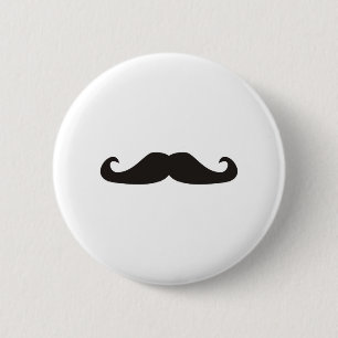 Retro gentelman moustaches illustration 6 cm round badge