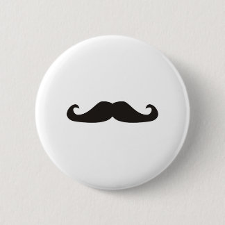 Retro gentelman moustaches illustration 6 cm round badge