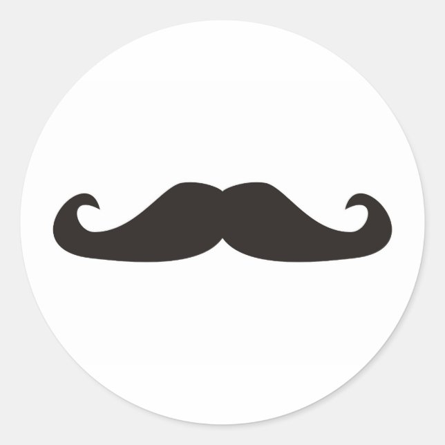 Retro gentelman moustaches illustration classic round sticker (Front)