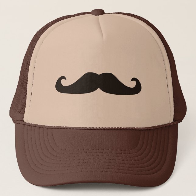 Retro gentelman moustaches illustration trucker hat (Front)