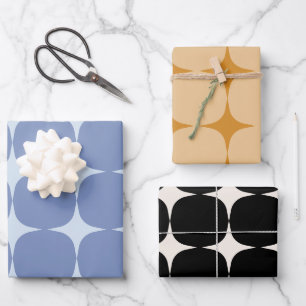 Retro Geometric 70s Modern Bold Abstract Pattern Wrapping Paper Sheet