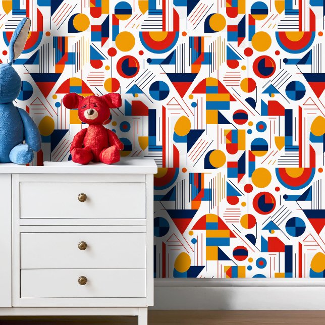 Retro Geometric Abstract Pat#11 Navy Gold ID1067 Wallpaper (Creator Uploaded)