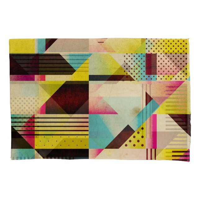 Retro Geometric: Abstract Pattern Background Pillowcase (Front)