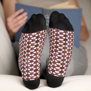Retro Geometric Abstract Pattern Design 1319 Socks
