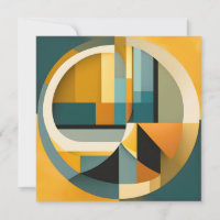 Retro Geometric Abstraction Circles and Rectangles