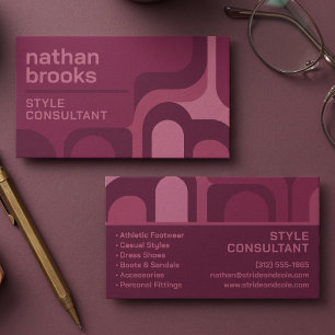 Retro Geometric Arch Pattern Business Card
