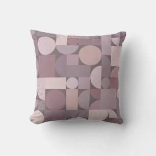 Retro Geometric Art Mauve Cushion