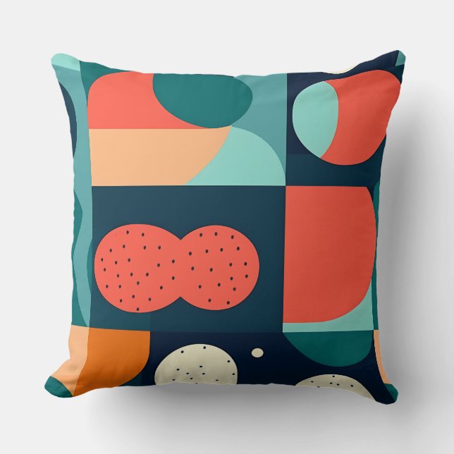 Retro Geometric Bauhaus Pillow (Front)