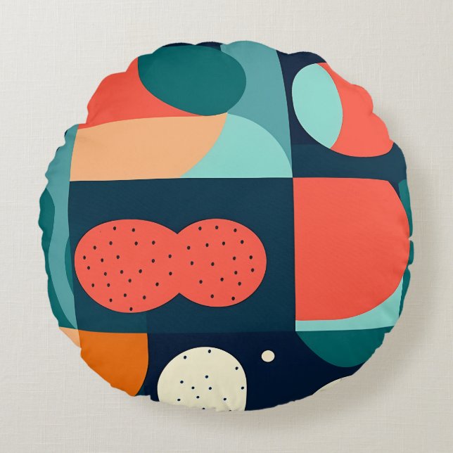 Retro Geometric Bauhaus Pillow (Front)