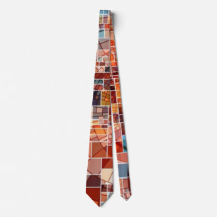 "Retro Geometric Block" Men's Mixed Colorful Fun Tie