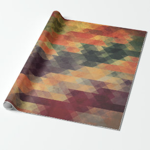 Retro Geometric Bold Stripes Worn Colours Wrapping Paper