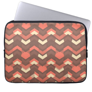 Retro Geometric Chevron Pattern Mid-Century Modern Laptop Sleeve