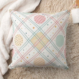 Retro Geometric Circle   Mid-Century Abstract (2) Cushion