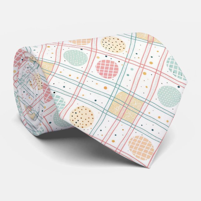 Retro Geometric Circle | Mid-Century Abstract (2) Tie (Rolled)