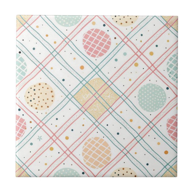 Retro Geometric Circle | Mid-Century Abstract (2) Tile (Front)