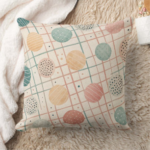 Retro Geometric Circle   Mid-Century Abstract (3) Cushion