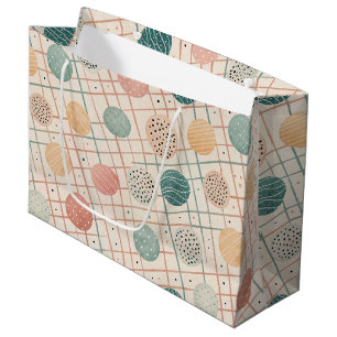 Retro Geometric Circle Mid-Century Abstract (3) Large Gift Bag