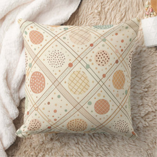 Retro Geometric Circle   Mid-Century Abstract Cushion
