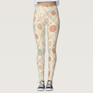 Retro Geometric Circle Mid-Century Abstract Leggings