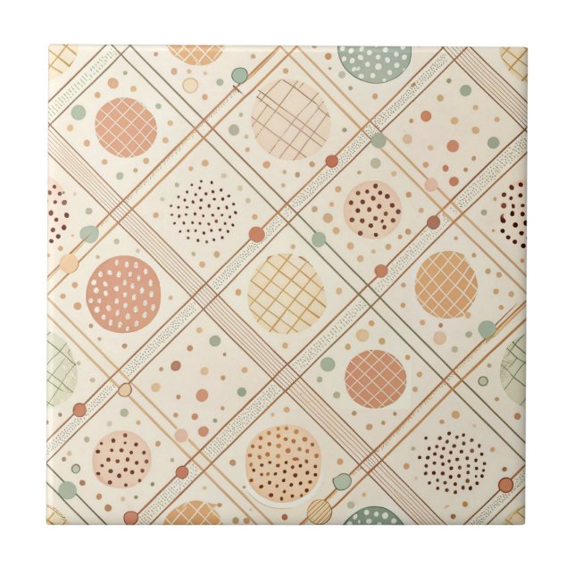 Retro Geometric Circle | Mid-Century Abstract Tile (Front)