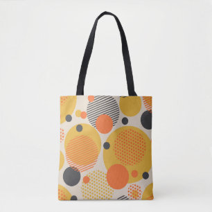 Retro Geometric Circles: 60s Vintage Tote Bag