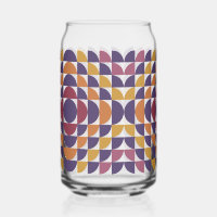 Retro Geometric Circles Can Glass | Mid-Century