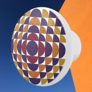 Retro Geometric Circles Ceramic Knob