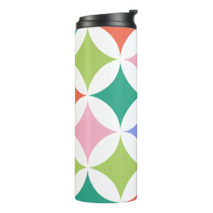 Retro Geometric Circles Pattern-Colorful Abstract Thermal Tumbler