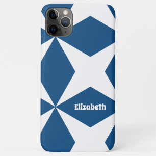Retro Geometric Classic Navy Blue  iPhone 11 Pro Max Case