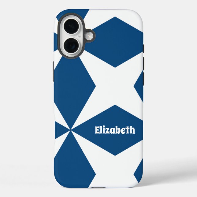 Retro Geometric Classic Navy Blue  Case-Mate iPhone Case (Back)